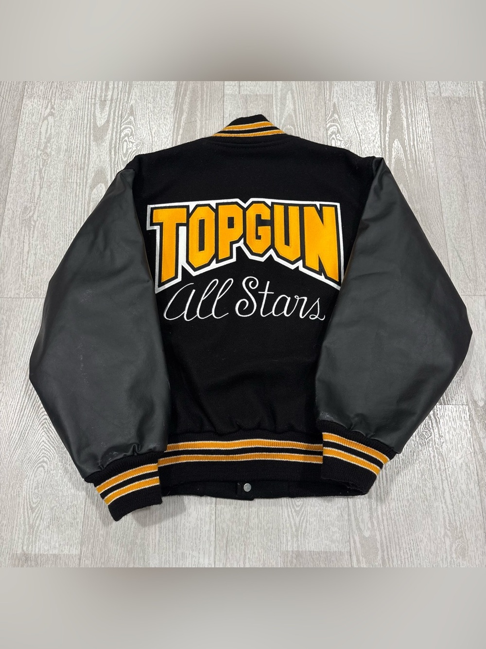 Game Sportswear "Topgun All Stars" Black and Gold Varsity Jacket